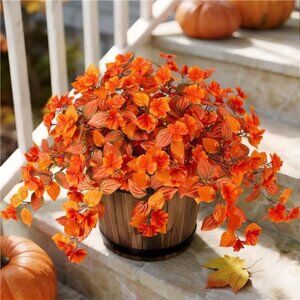 Fake Fall Flowers Artificial for Decoration 2PCS Faux Silk Fall Flowers Plants